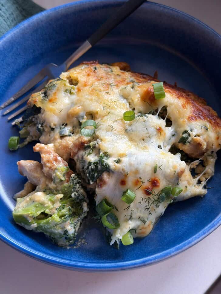 greek style chicken broccoli bake