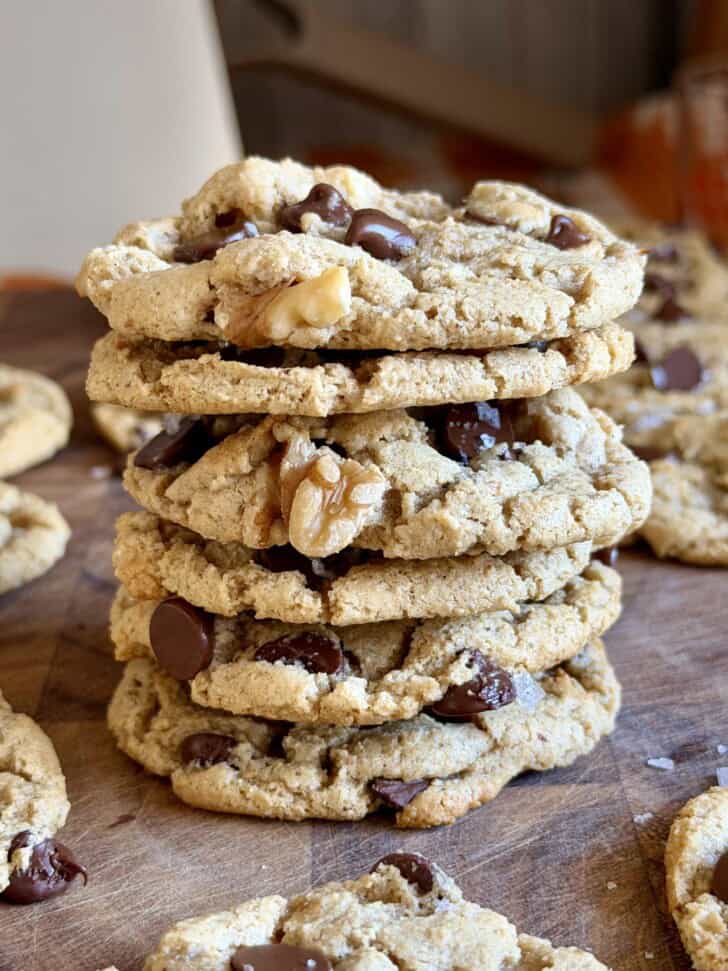 healthier chocolate chip walnut cookies