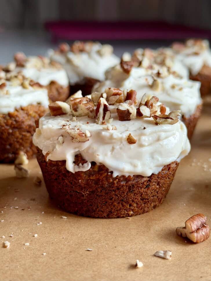 healthy carrot cake muffins
