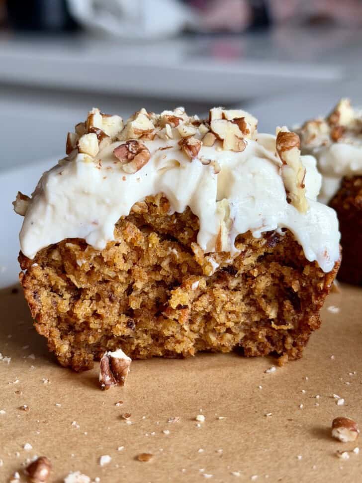 healthy carrot cake muffins