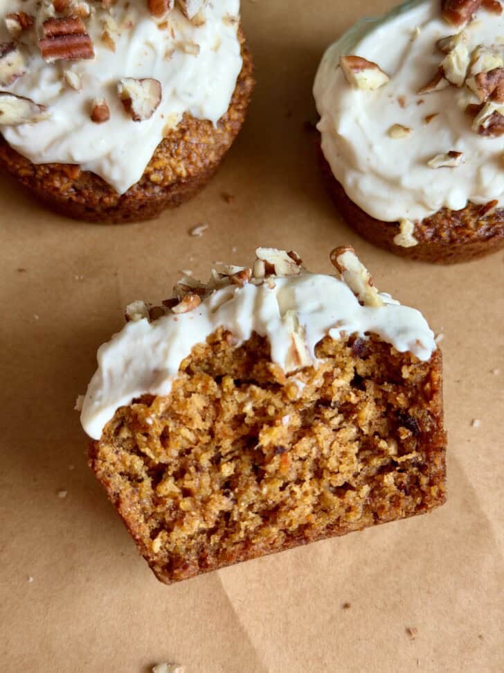 healthy carrot cake muffins
