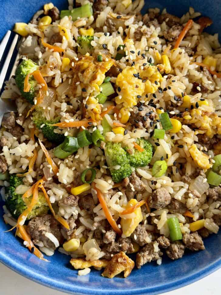 easy ground beef fried rice