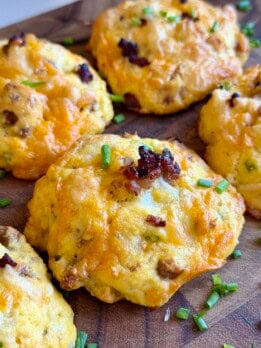 low carb sausage egg + cheese biscuits