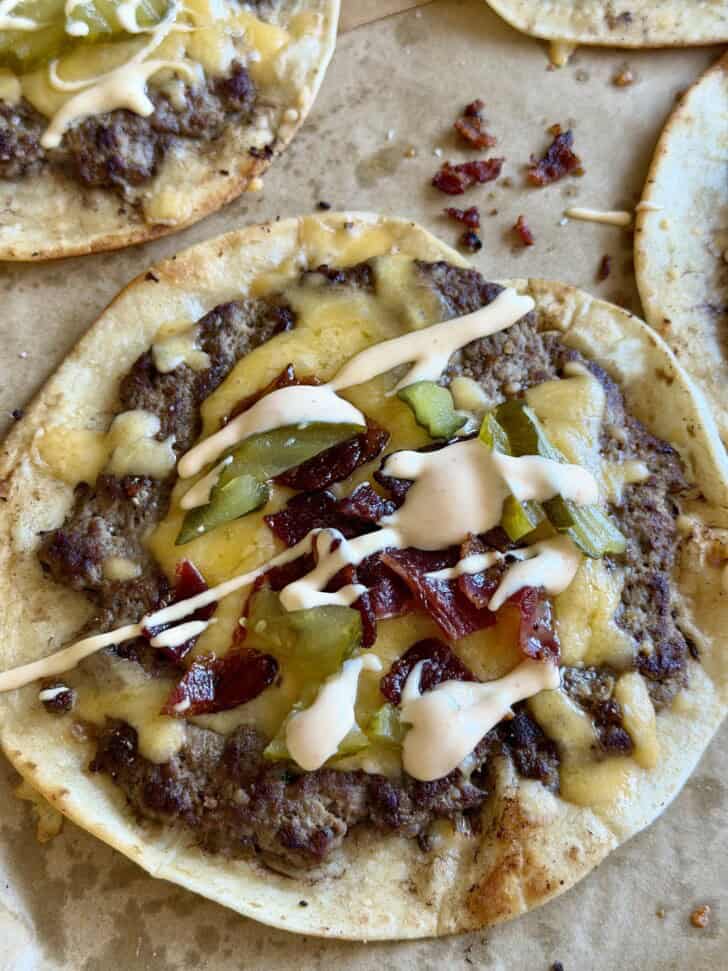 easy smashed cheeseburger tacos