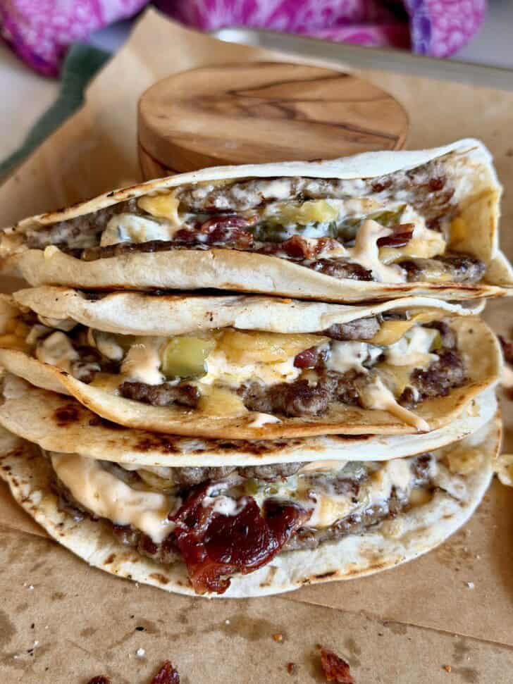 easy smashed cheeseburger tacos