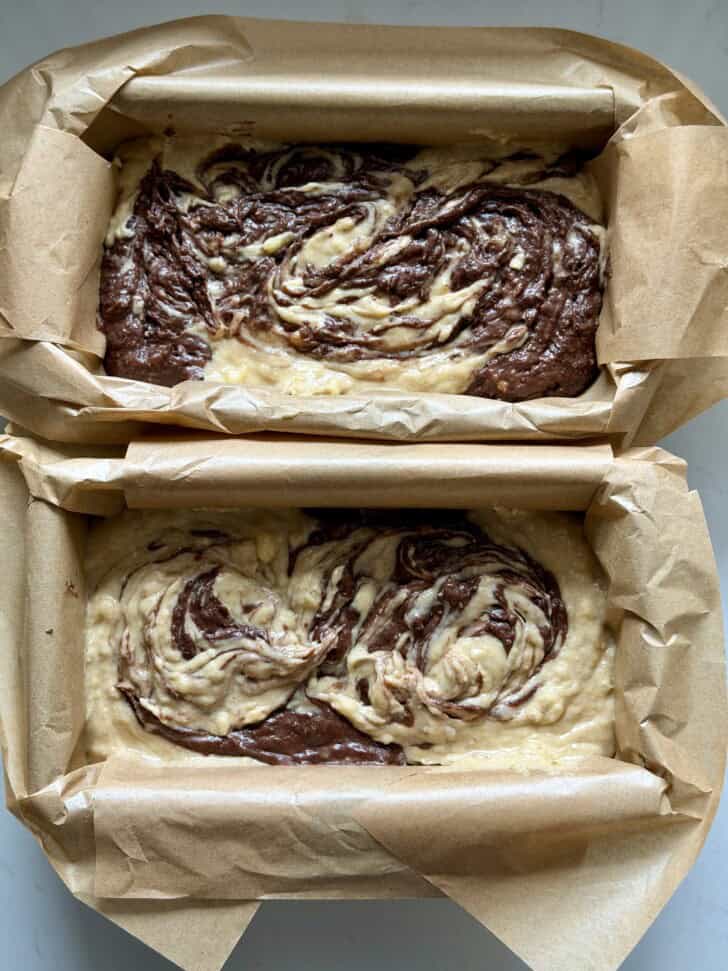 easy marbled banana bread
