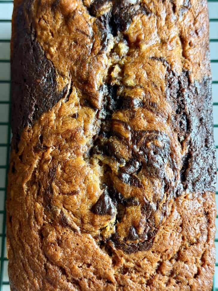 easy marbled banana bread