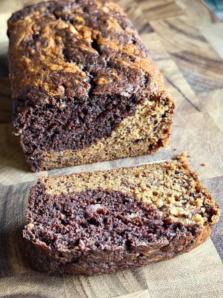 easy marbled banana bread