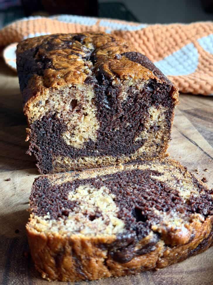 easy marbled banana bread
