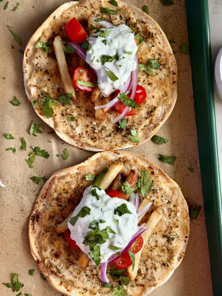 easy smashed chicken gyros