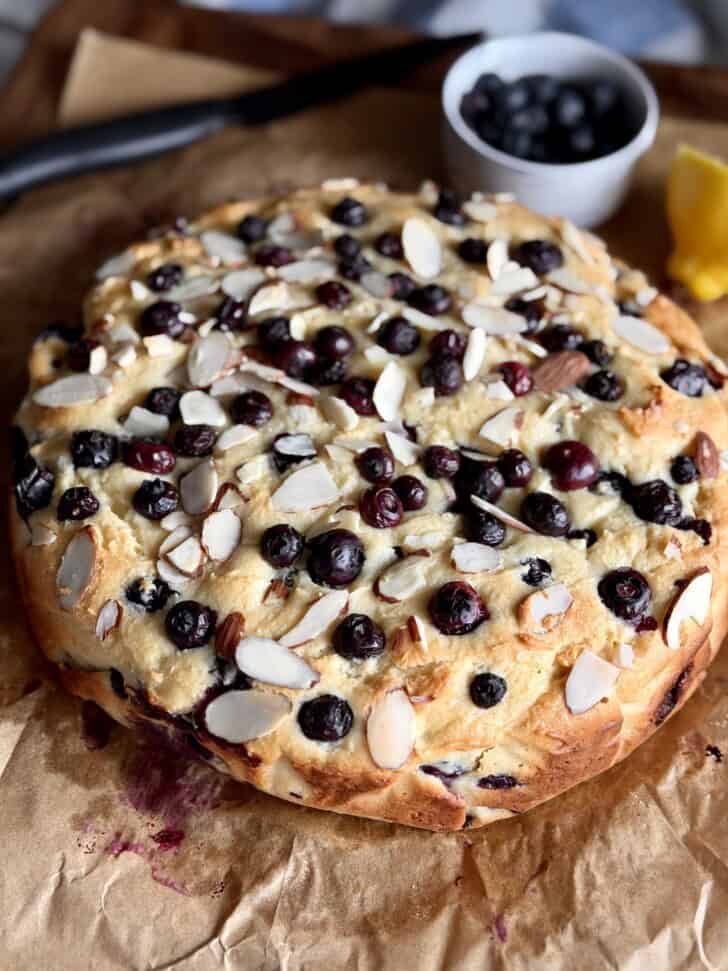 lemon blueberry ricotta cake