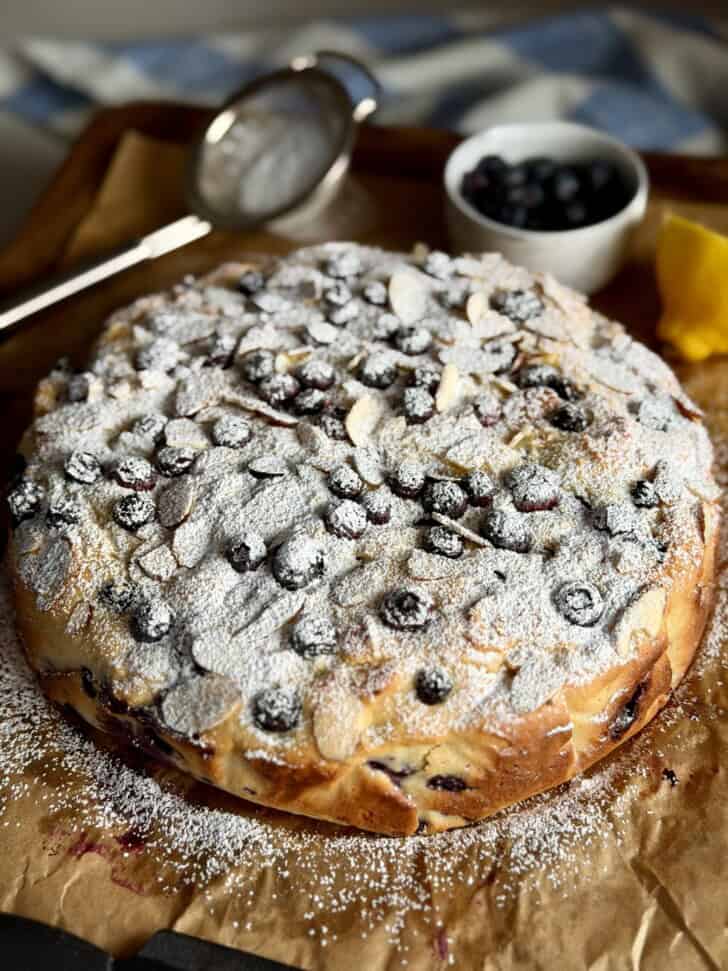 lemon blueberry ricotta cake