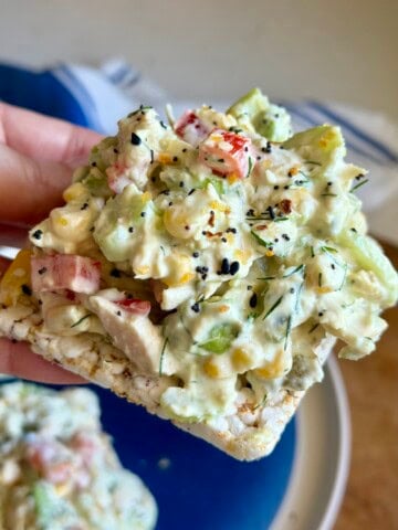 high protein creamy tuna cucumber salad