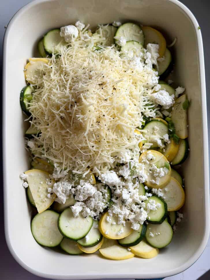 low carb greek style cheesy zucchini bake