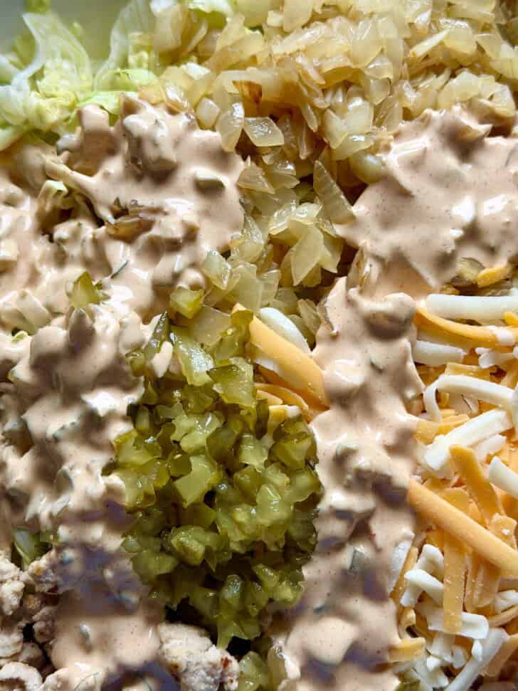 healthier big mac pasta salad