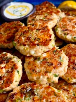 easy chicken zucchini feta fritters