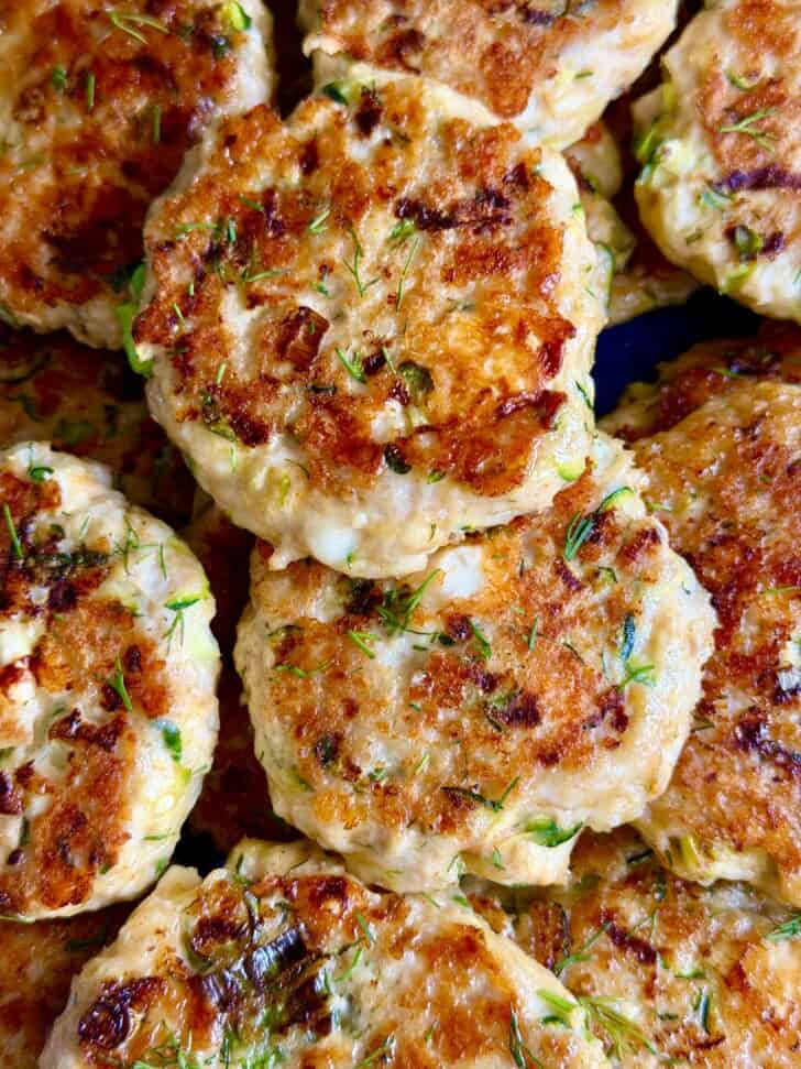 easy chicken zucchini feta fritters