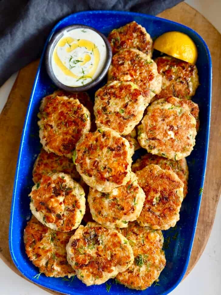 easy chicken zucchini feta fritters