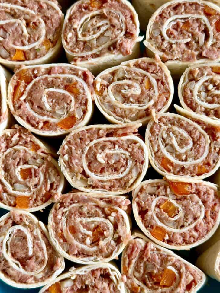 ground beef tortilla roll ups