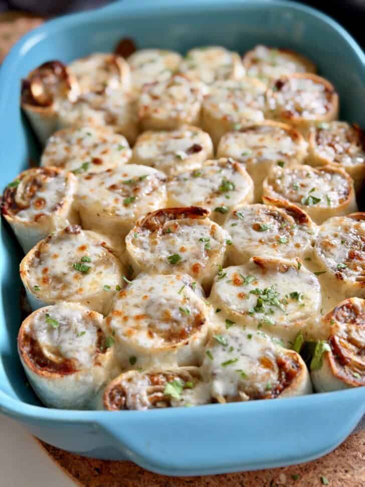 ground beef tortilla roll ups