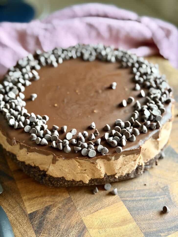 no bake triple chocolate cheesecake