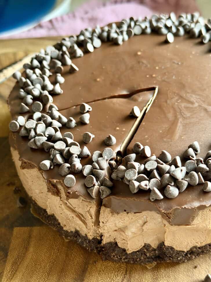 no bake triple chocolate cheesecake