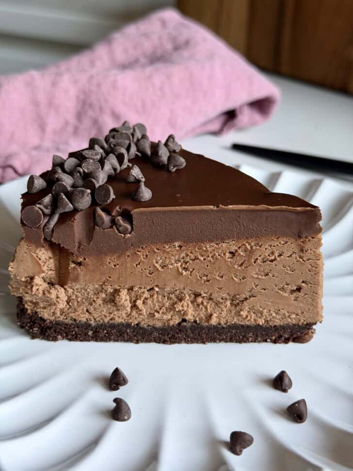 no bake triple chocolate cheesecake