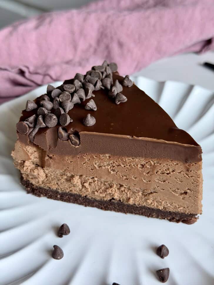 no bake triple chocolate cheesecake