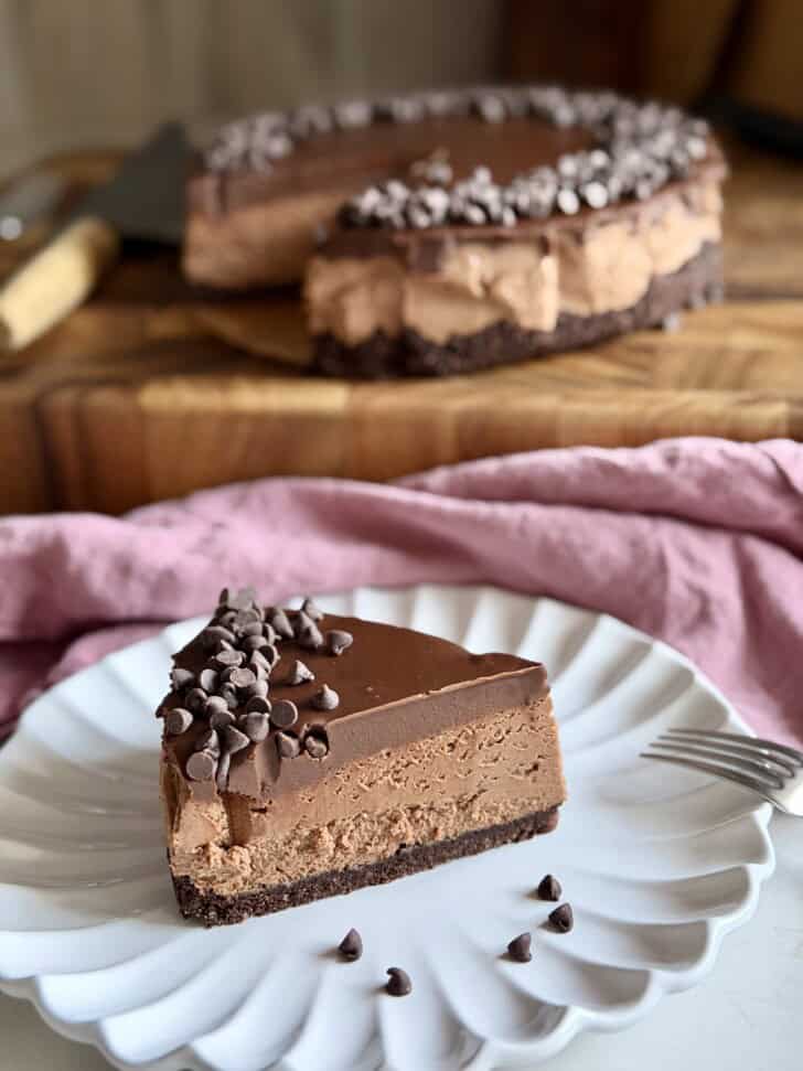 no bake triple chocolate cheesecake