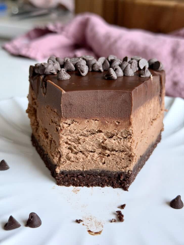 no bake triple chocolate cheesecake
