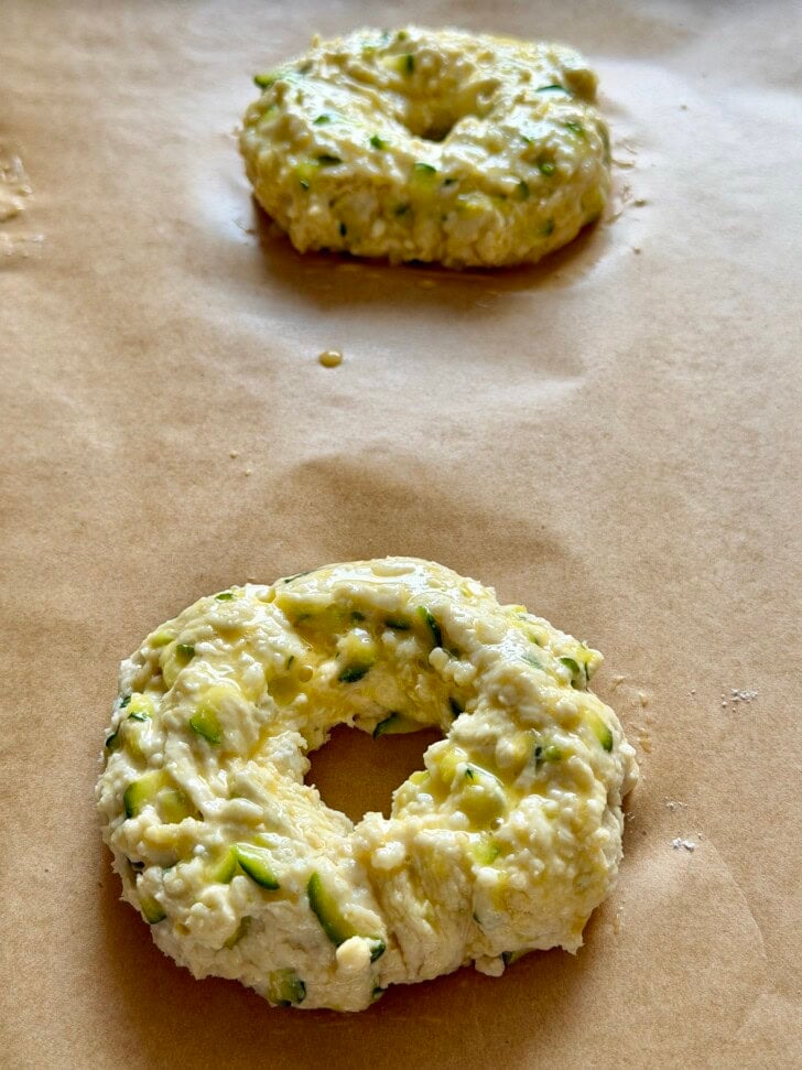 easy zucchini cottage cheese flagels