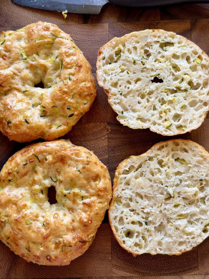 easy zucchini cottage cheese flagels