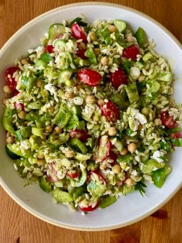 super green summer orzo salad