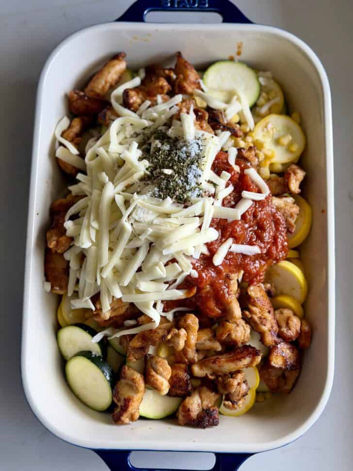 chicken zucchini corn bake