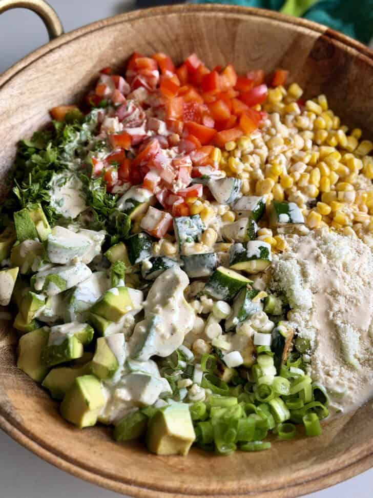 grilled zucchini street corn salad
