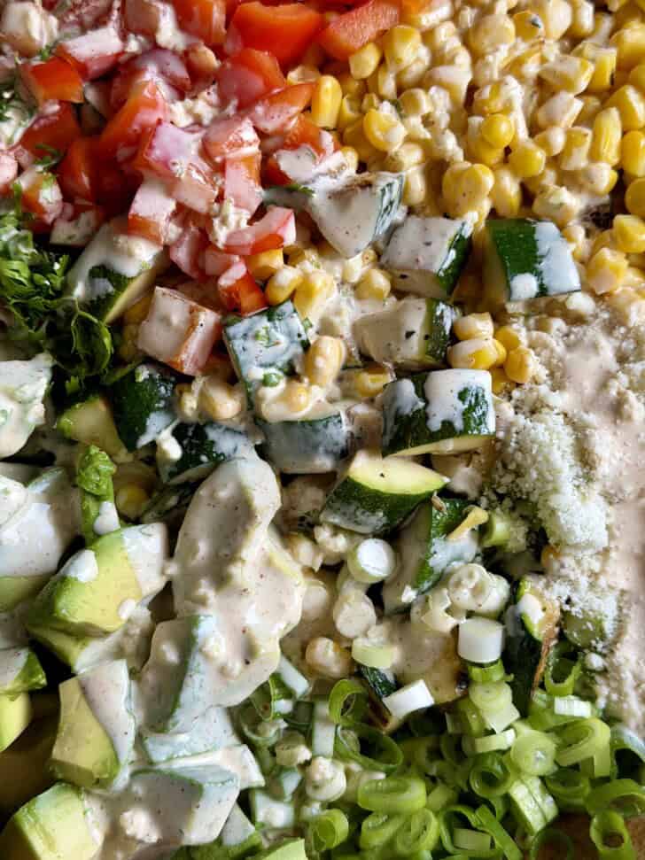 grilled zucchini street corn salad