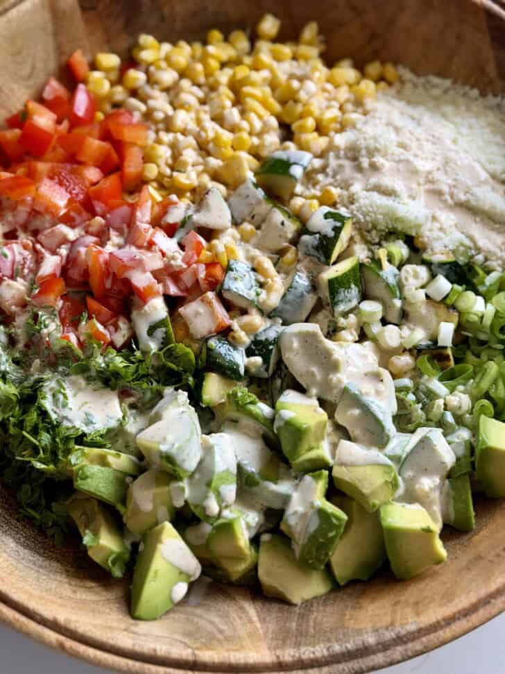 grilled zucchini street corn salad