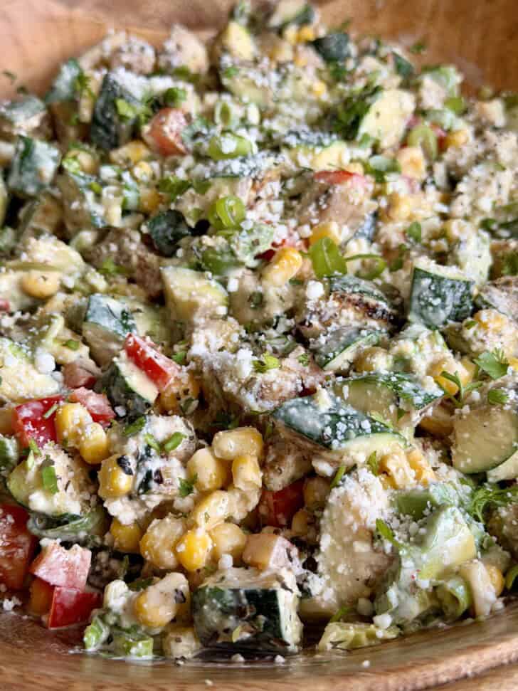 grilled zucchini street corn salad