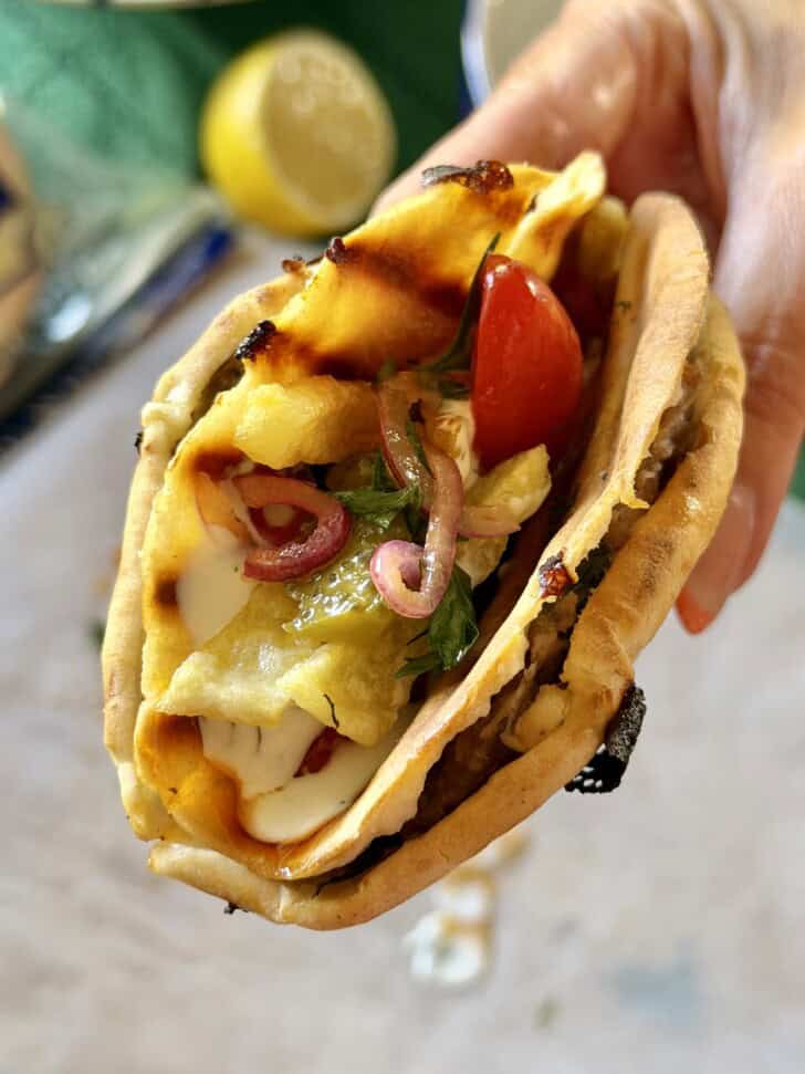 crispy lebanese beef wraps