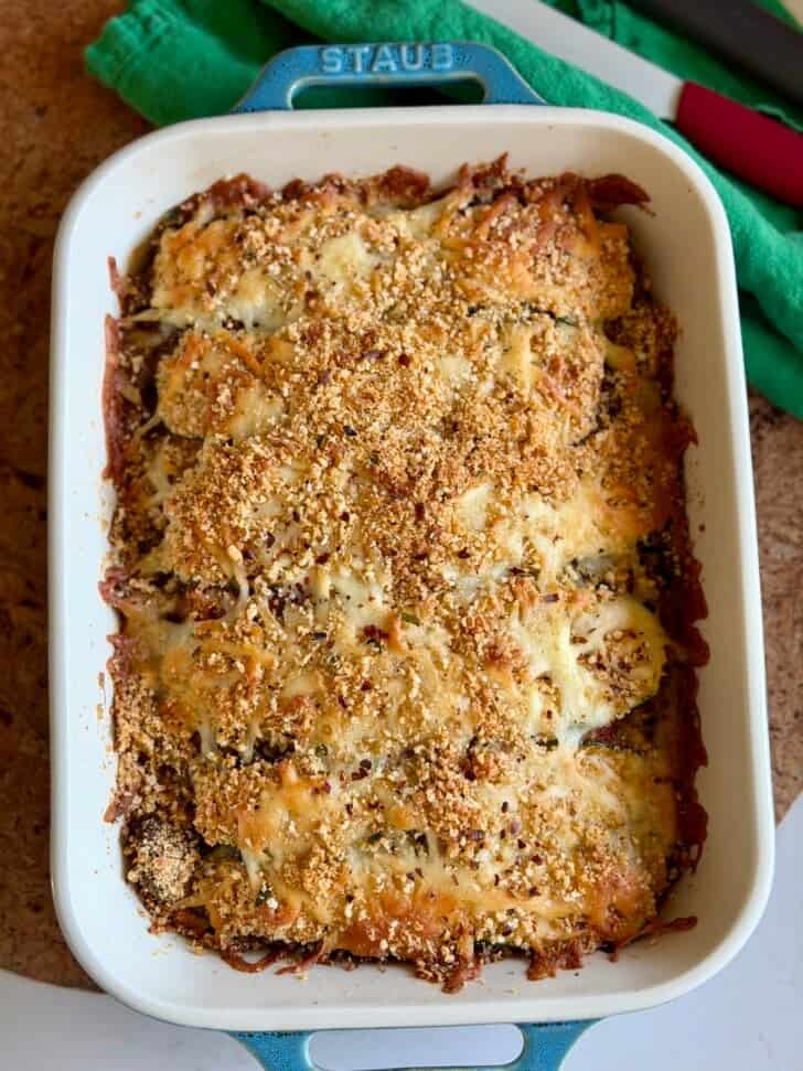 low carb ground beef zucchini lasagna