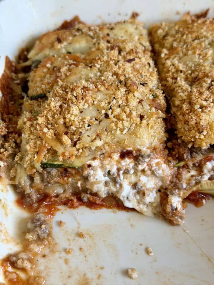 low carb ground beef zucchini lasagna
