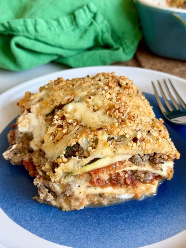 low carb ground beef zucchini lasagna