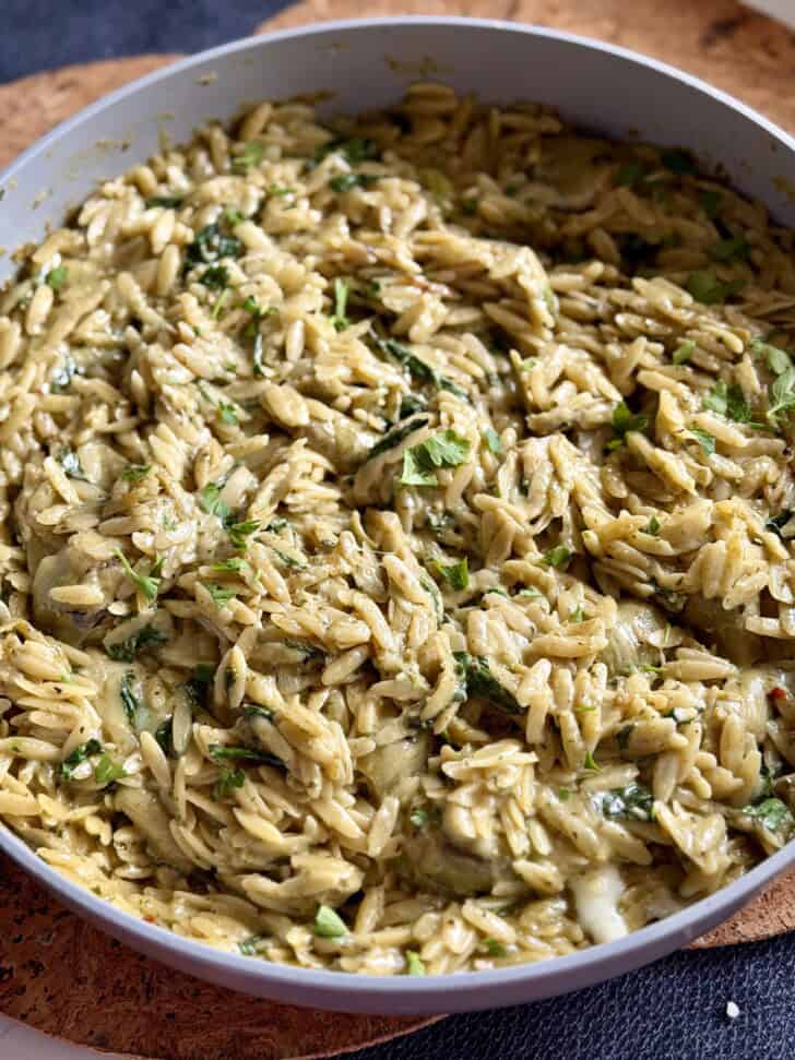 spinach artichoke orzo