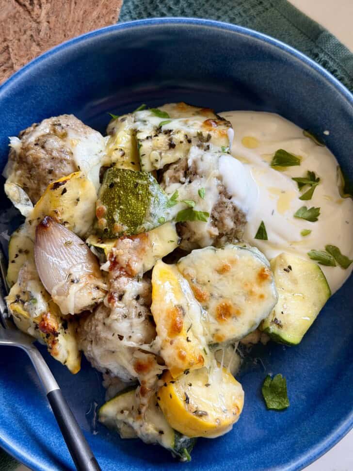 baked cheesy zucchini meatballs
