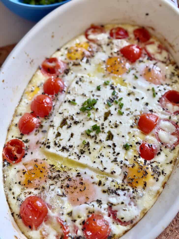 baked eggs with feta and tomato breakfast sandwiches