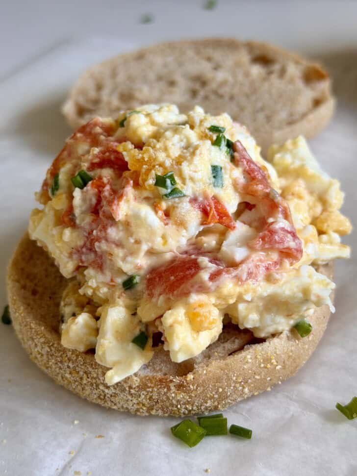 baked eggs with feta and tomato breakfast sandwiches